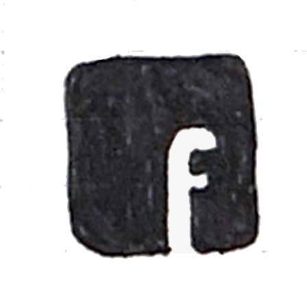 a black and white square with the word facebook on it