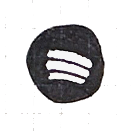 a black and white spotify logo on a black background