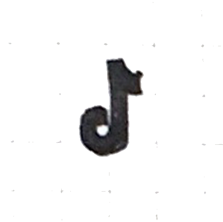 the letter j on a black background